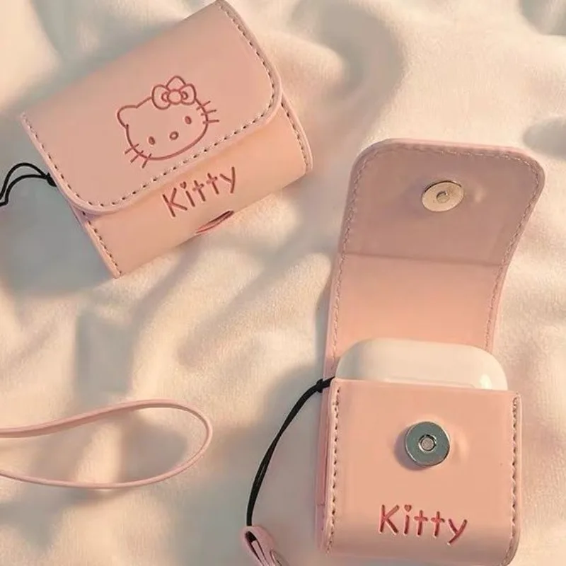 

Новинка Hello Kitty аниме периферийный мультфильм Милая Bluetooth гарнитура Защитная детская творческая kawaii airpodspro2 фотоподарок