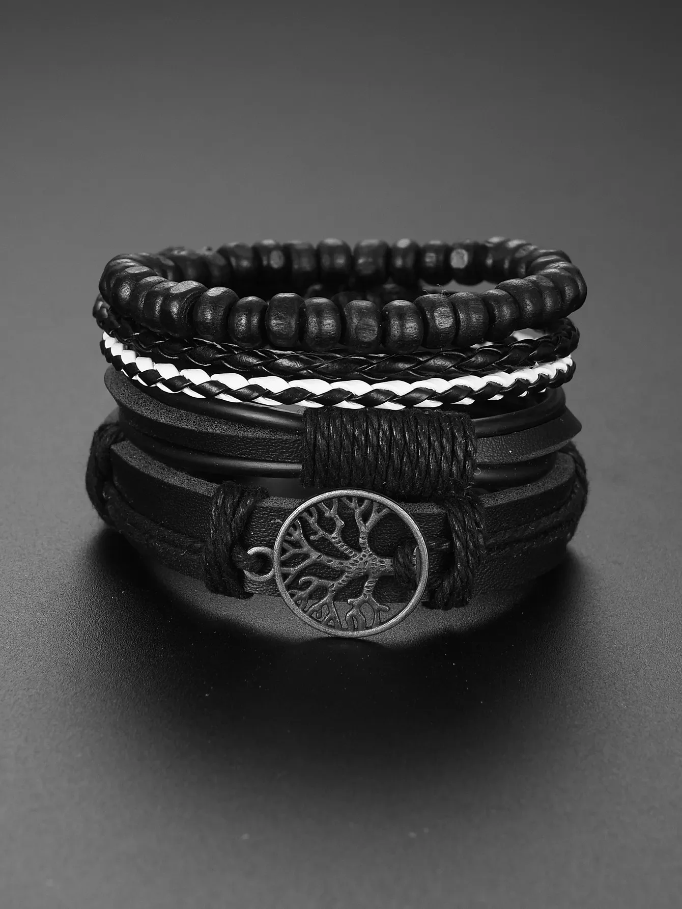 Watch New Men Watch Luxury Bracelet Set Fashion Business Black Leather Quartz Wrist Watches For Men Gift Set Relogio Masculino 5