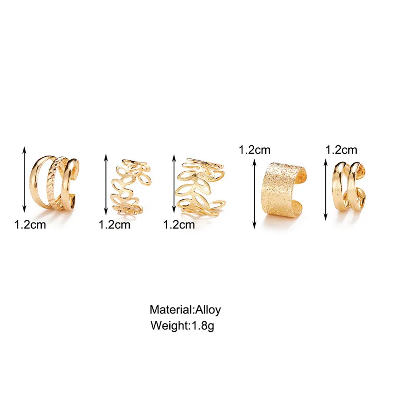 Gold Silver Color Leaves Ear Cuff Without Piercing Ear Clips Set Butterfly Earrings ear clip earrings clip earrings ear clip ear accessories For Women Trendy Earring Pearl Drop Jewelry