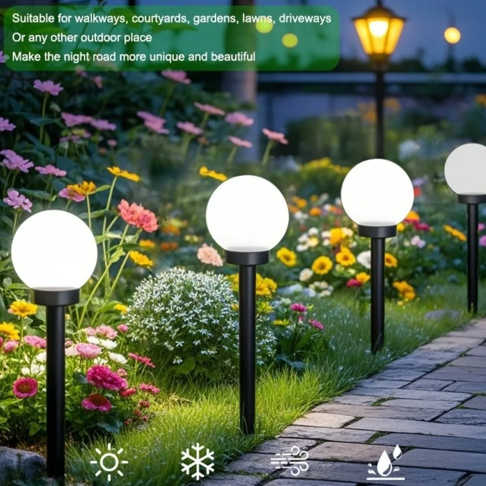 4pcs 스마트 태양 광 발전 LED 야외 지상 조명 방수 LED 전구 라이트 태양 광 가로등 LED 경로 조명 정원 장식