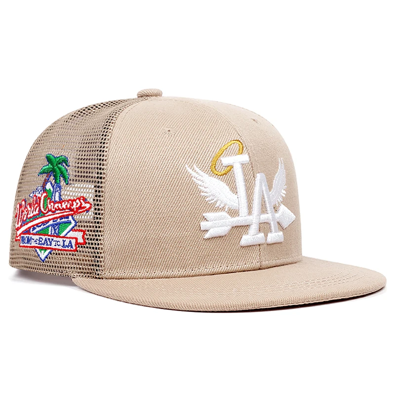 Chapéu de beisebol casual masculino com bordado, padrão carta asa, coqueiro lateral, snapback de alta qualidade, moda versátil, novo, 2024