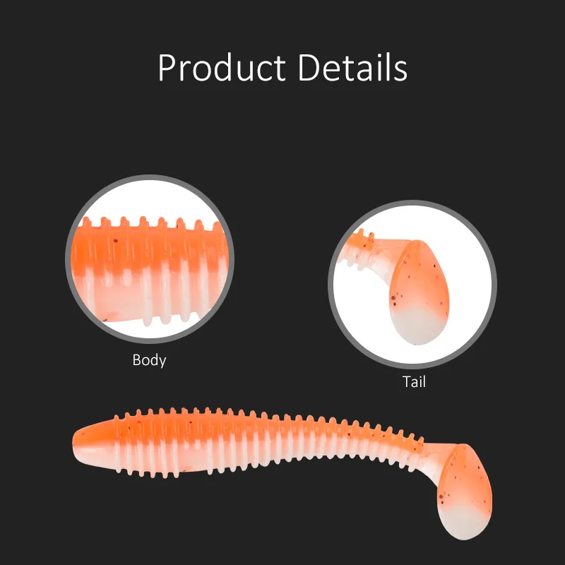 10pcs/Lot Soft Lure Silicone Worms Baits 55mm 65mm 70mm Jigging Wobblers Fishing Lures Artificial Swimbaits For Bass Carp Tackle