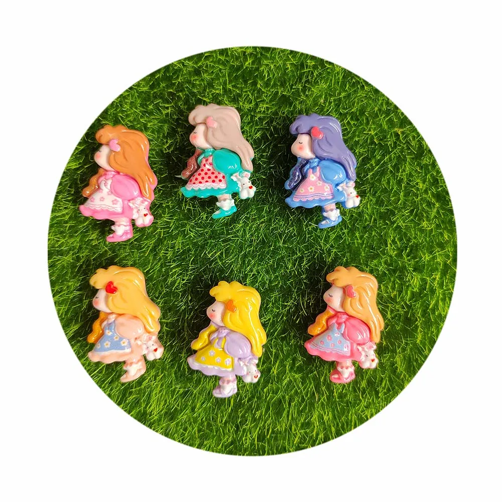 

Полимерная мультяшная юбка принцессы с плоской задней стороной, кабошон для фотооболочки, материал для девочек, Шпилька для волос, аксессуары «сделай сам»