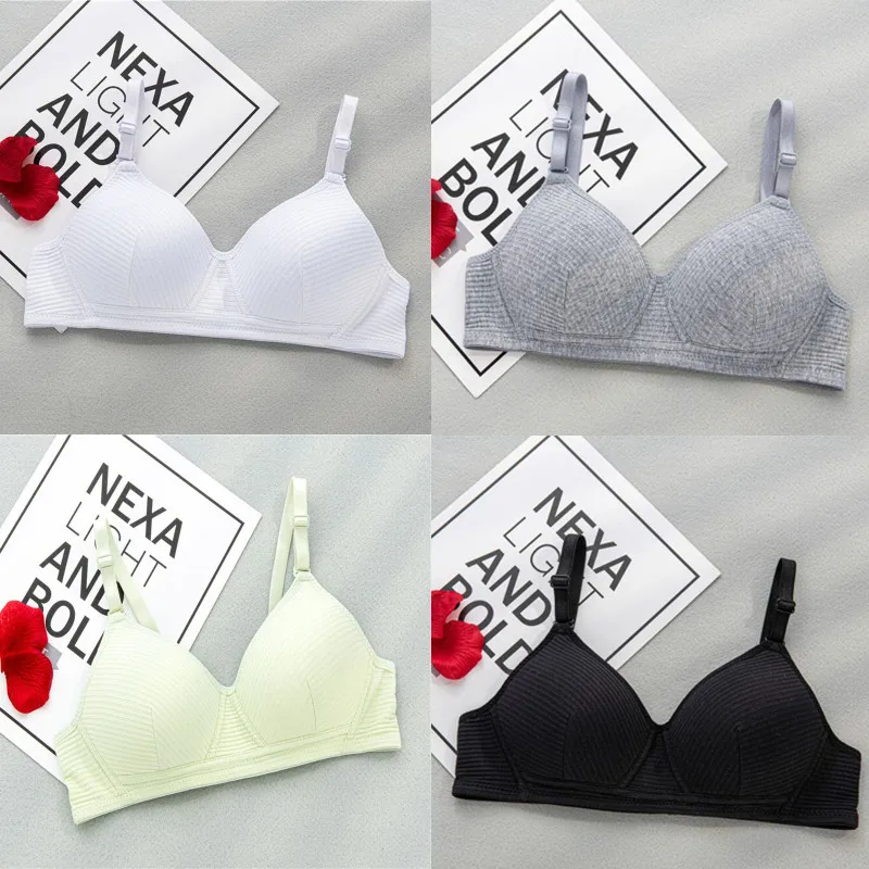 

Pure Cotton Girl Underwear Student Bra Developmental Thin Section Without Steel Ring Comfortable Bra