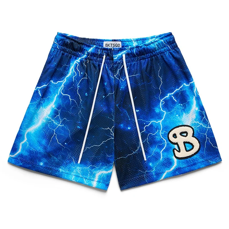 Summer fitness Men's shorts BKTSQD mesh quick drying quarter shorts Men casual sports running men basketball pants