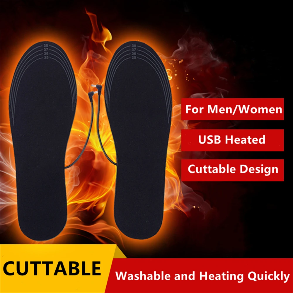 

USB Heated Shoe Insoles Electric Foot Warming Pad Feet Warmer Sock Pad Mat Winter Outdoor Sports Heating Insole Winter Warm