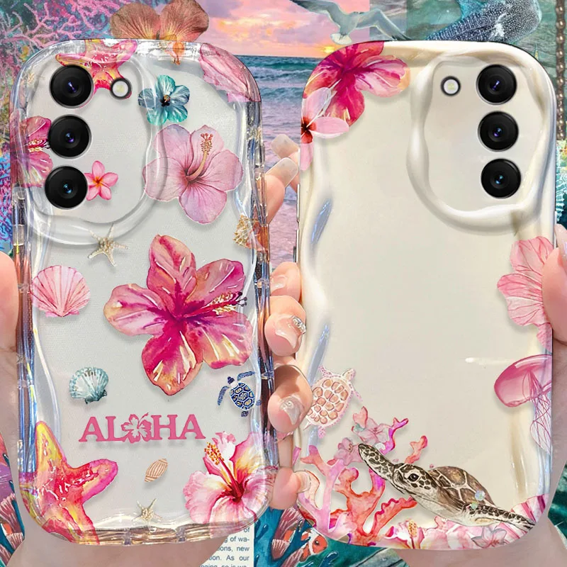 Elegant Flower Wave Phone Case - Stylish Protective Cover