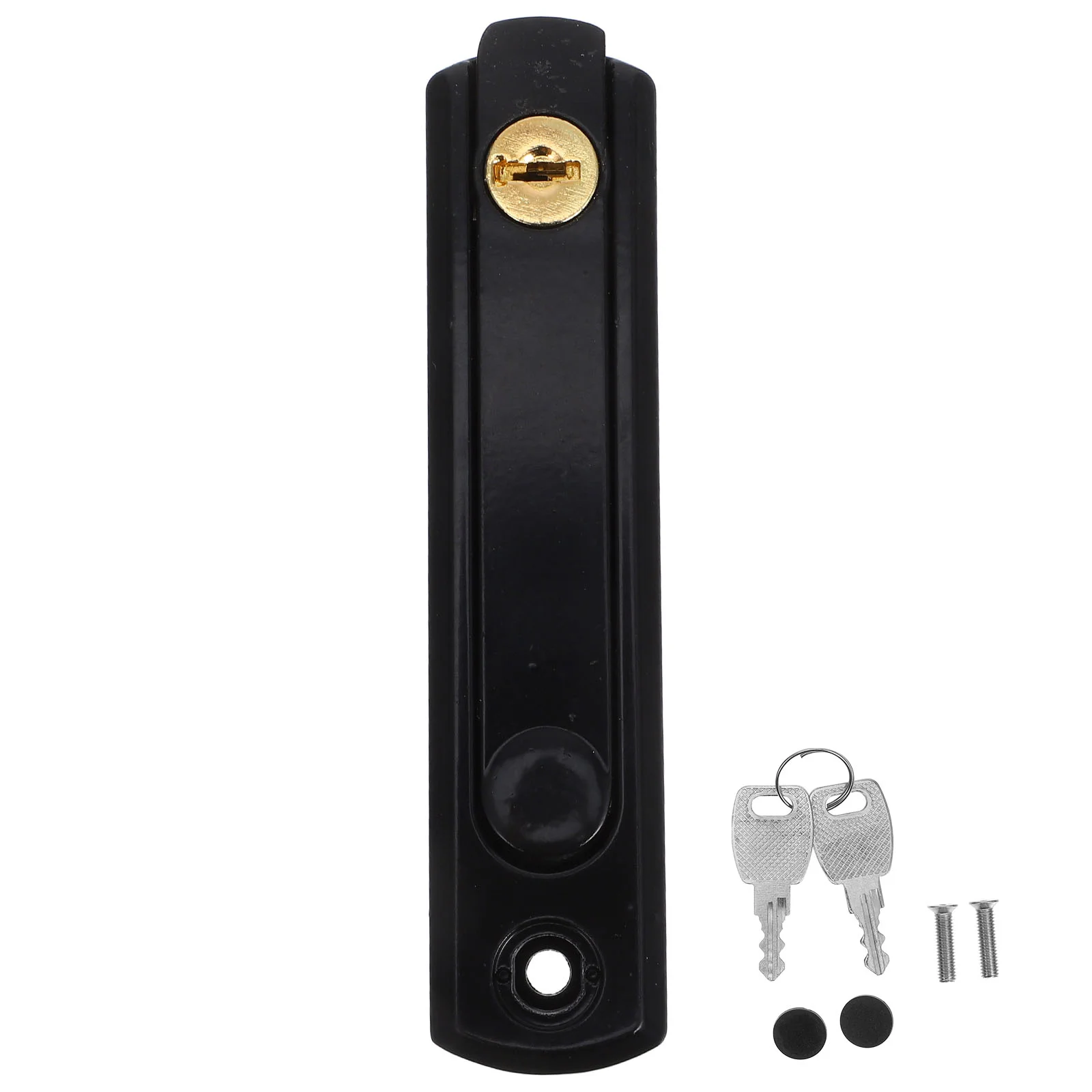 Window Lock Security Sash Door Hook Spring Loaded Latch Black with Key Invisible