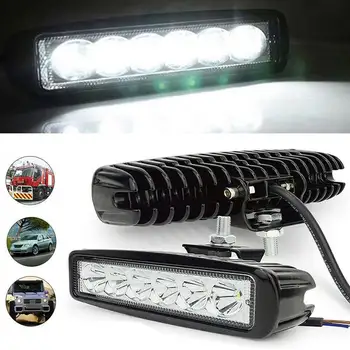 2PCS 18w 6 LED Car Work Light DRL Spotlight High Bright Waterproof Auto Offroad SUV Truck Headlights Driving Lamp 12V 24V 6000K Electronics