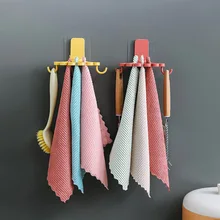 

Flower-shaped Rag Rack Kitchen with Hook Storage Finishing Rack Wall-mounted Punch-free Spatula Spoon Rack Towel Rack Bathroom