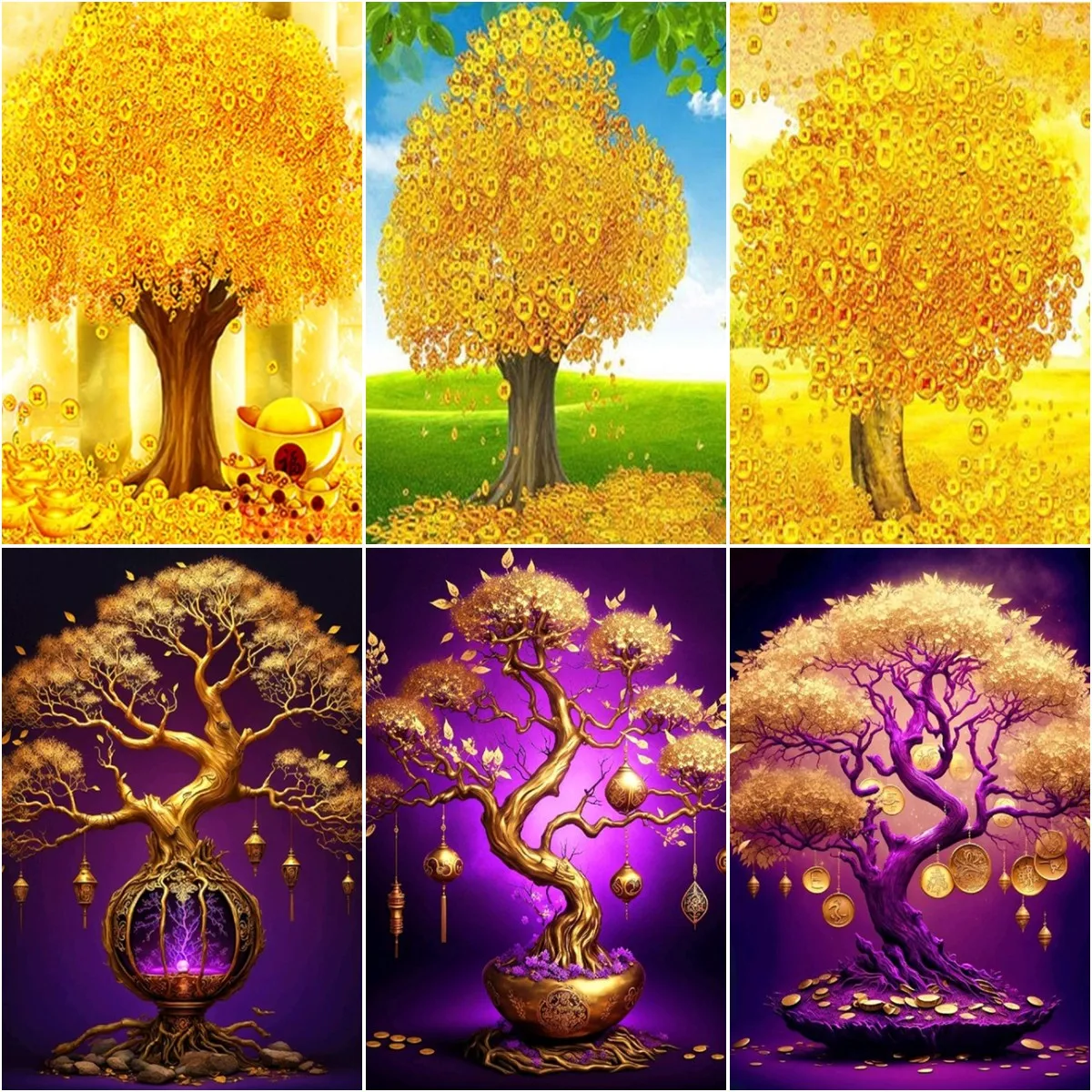 

Modern Money Tree Diamond Painting for Adults, Mosaic Picture, Rhinestone Cross Embroidery, Embroidery Tree, Wall Decoration