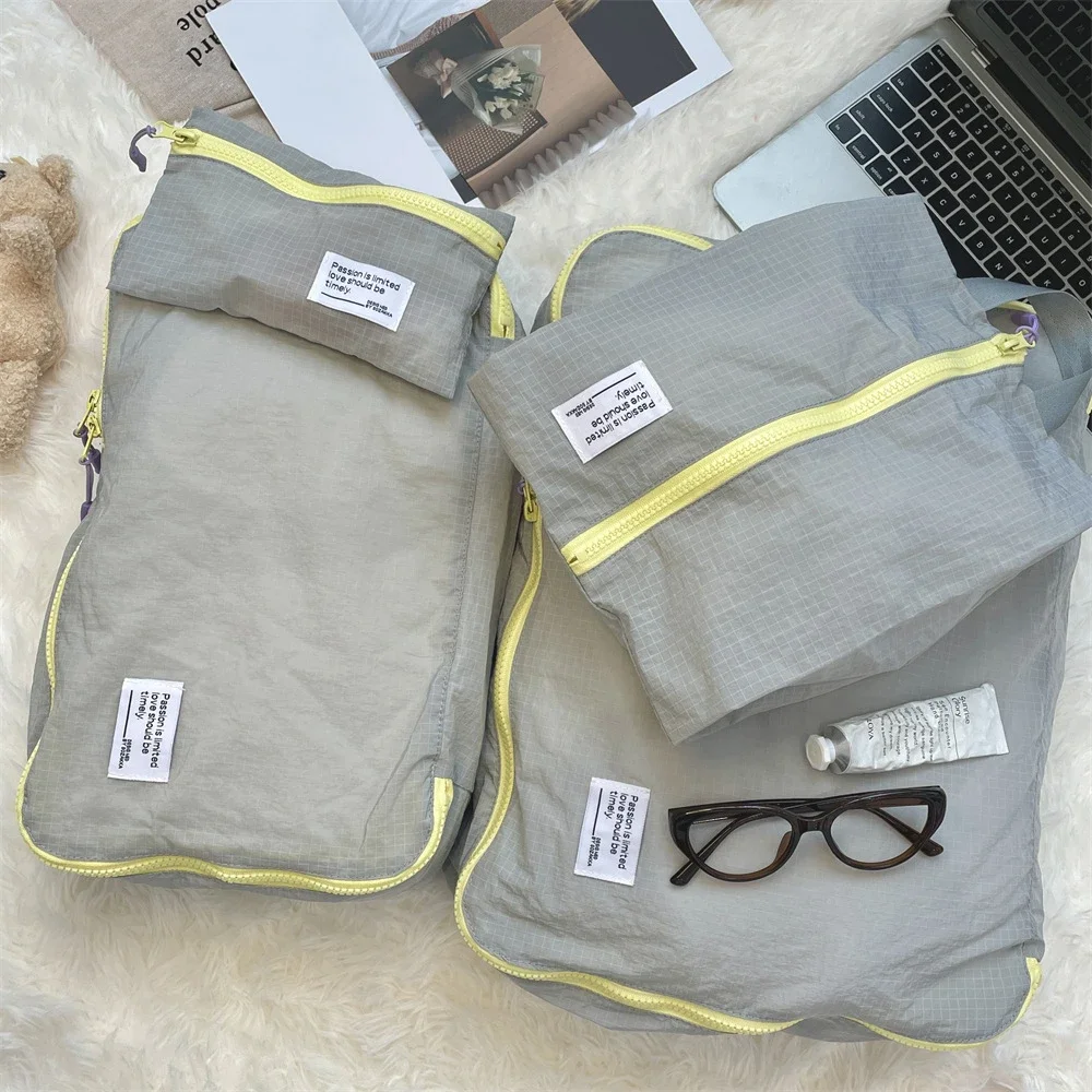 Portable Travel Clothing Storage Bags for Women Contrast Color Ladies Waterproof Cosmetic Bag Female Makeup Case Clutch Purse 5