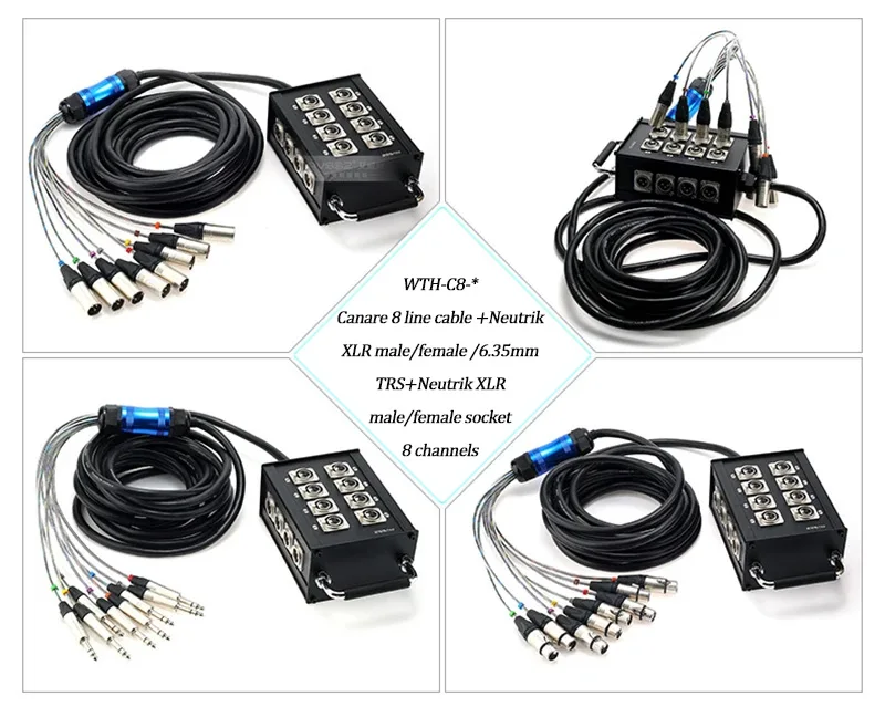 4/8/12/16/24-Kanal Bühnen-Multicore-Audiokabel XLR/6,35mm TRS Patchbay 5-30m für Mischpultverbindung – Detail 13