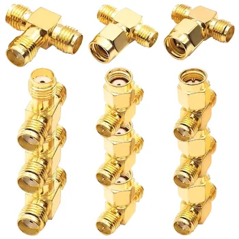 5 ชิ้น T - shape 3 Way SMA อะแดปเตอร์ SMA ชายคู่หญิง T - Type สําหรับเสาอากาศฯลฯสายเชื่อมต่อ 1