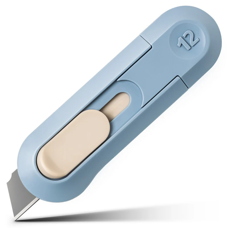Deli Nusign Mini Utility Knife Kawaii Portable Pocket Paper Box Cutter Auto-Retract Cute Small Cutting Tools Stationery Supplies