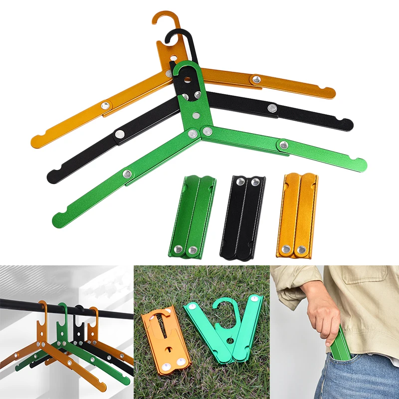 

1Pc Aluminum Alloy Clothes Drying Hanger Folding Clothing Rack Laundry Airer Hanger Underwear Holder For Home Outdoor Camping
