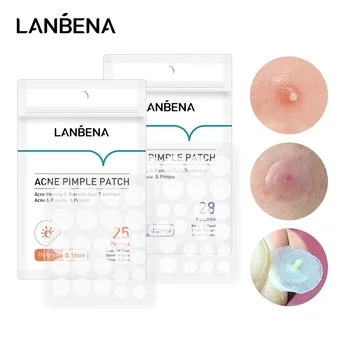 LANBENA Patch per brufoli per l'acne 25 pezzi Uso quotidiano Adesivi invisibili per l'acne Trattamento delle imperfezioni Trucco correttore per l'acne