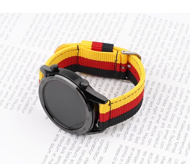 Universal Striped Nylon Canvas Watch Strap with Quick Release - Unisex, Multiple Sizes