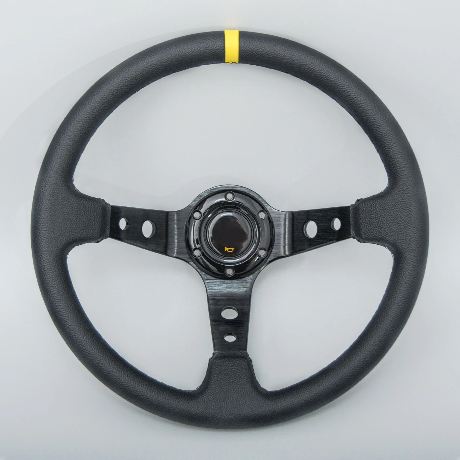 Jdm-ユニバーサルPVCレザーステアリングホイール,レーシングカー