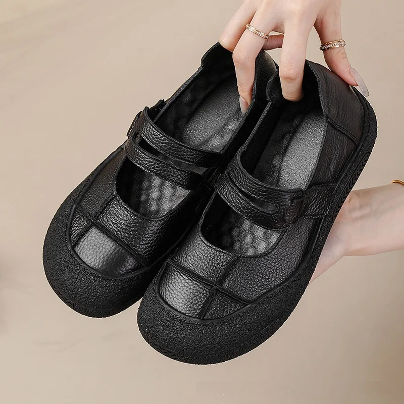 Shoes Womens Best Mary Jane Walking Shoes New Cow Leather Flat