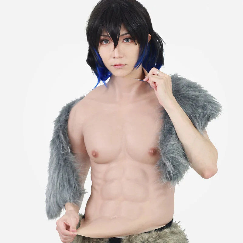 Classic Realistic Fake Muscle Silicone Artificial Skin Actor Cosplay Props Simulation Muscle T-Shirt Mens