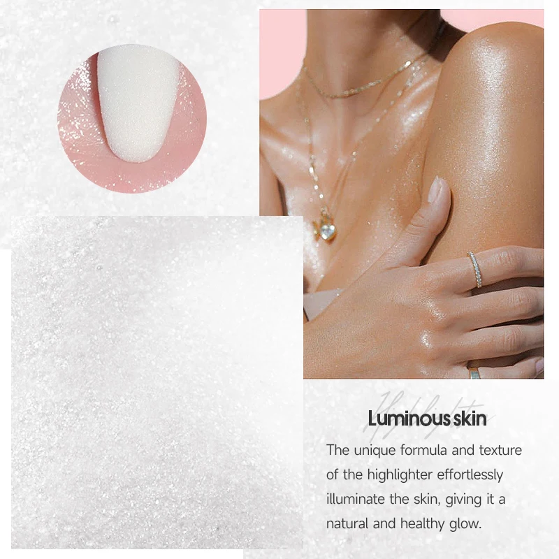 Diamond Highlighter Powder Waterproof High Gloss Glitter Body Bronzer Highlight Powder Face Contour Illuminator Makeup 5