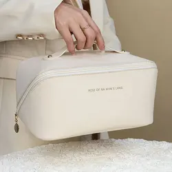 Trendy Waterproof Large Capacity Beauty & Skincare Organizer Clutch (Ivory white)