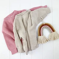 Newborn Baby Girls Boys Knit Sweater Autumn Winter Casual Solid Color Long Sleeve Crewneck Knitwear Pullovers For 0-3 Months 4