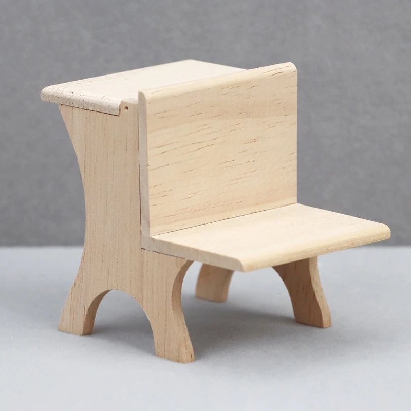 

1:12 Dollhouse Miniature Table Chair 2 In 1 Table And Chair Model Student Desk Kids Pretend Play Toy Doll House Accessories