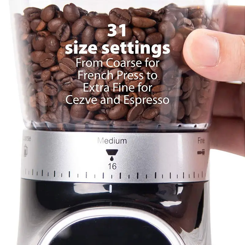 Electric Burr Coffee Grinder, Spice Grinder with Digital Timer