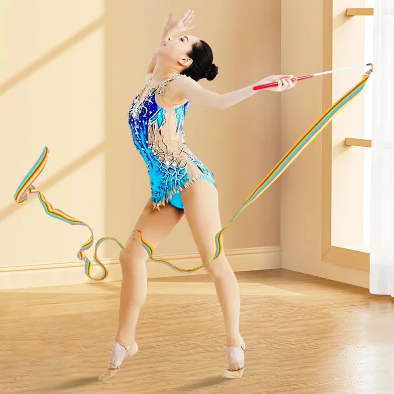 2/4/6 Meters Gymnastics Colorful Ribbons Art Gymnastics Dance Ribbon for Ballet Dancing Twirling Training Equipment