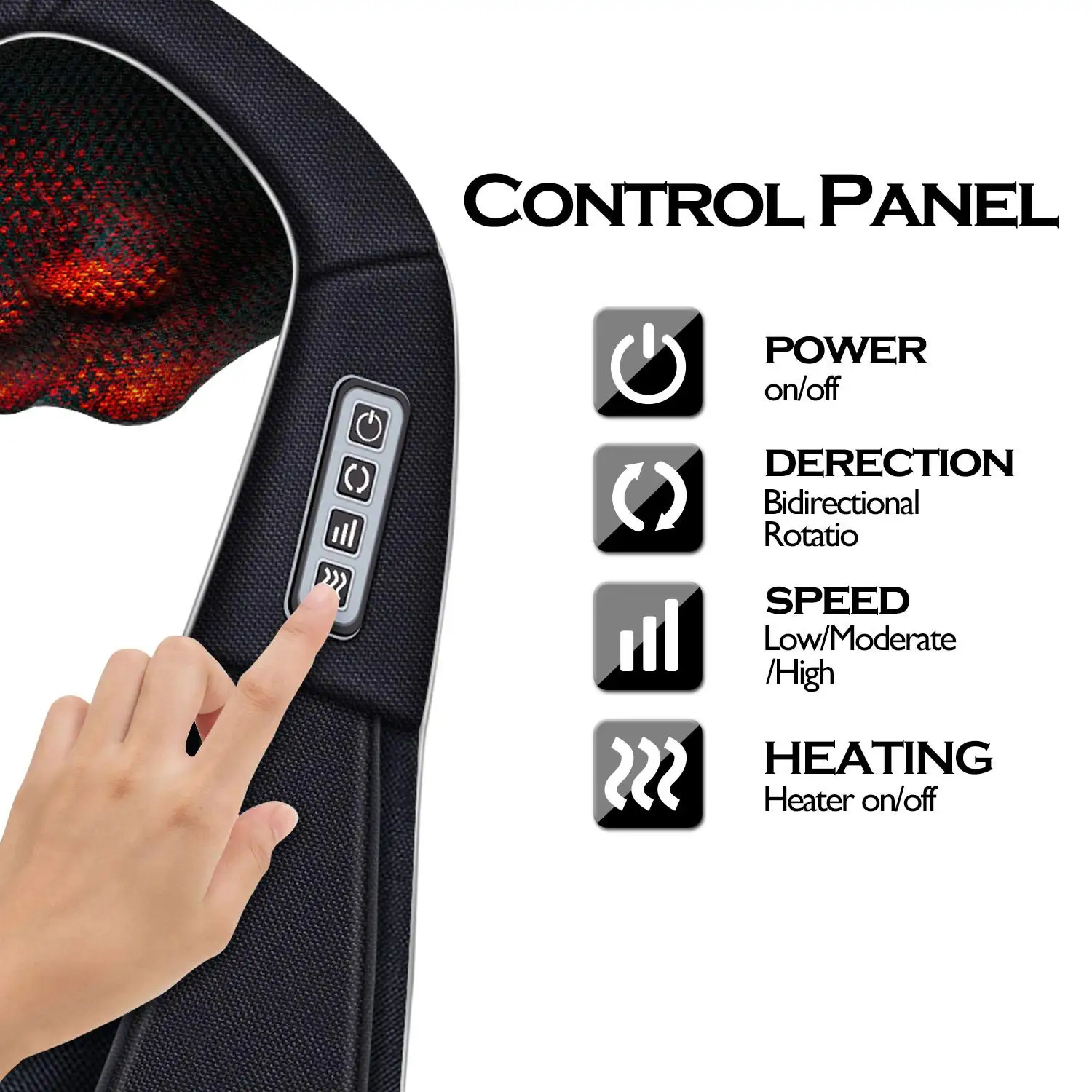 Shiatsu Back Neck Shoulder Massager Simulate Human Hand Grasping and  Kneading Pain Relief Deep Tissue Heating Neck Massageador - AliExpress