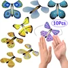 1-10Pcs Magic Wind Up Flying Butterfly in The Book Rubber Band Powered Magic Fairy Flying Toy Great Surpris Gift Party Favor 1