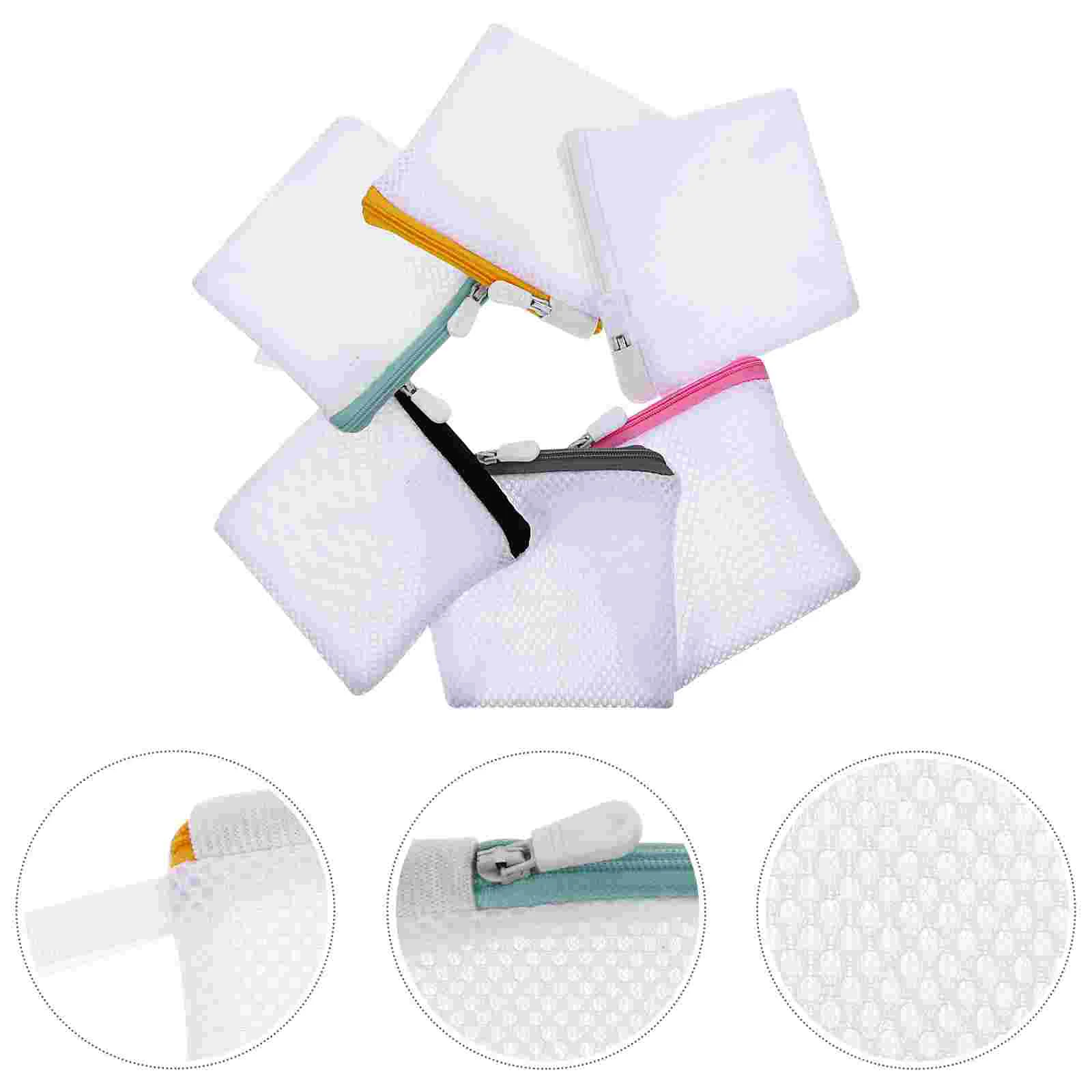 

Foldable Portable Zipper Closure Portable Mini Mesh Bags Storage Bags Washing Bags Laundry Bag Set