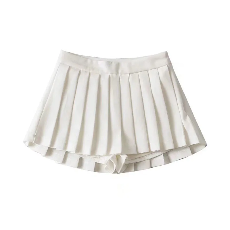 Zoki-faldas plisadas de cintura alta para mujer, minifaldas Vintage de verano, Falda de baile de diseño blanco para estudiantes de tenis Coreanos