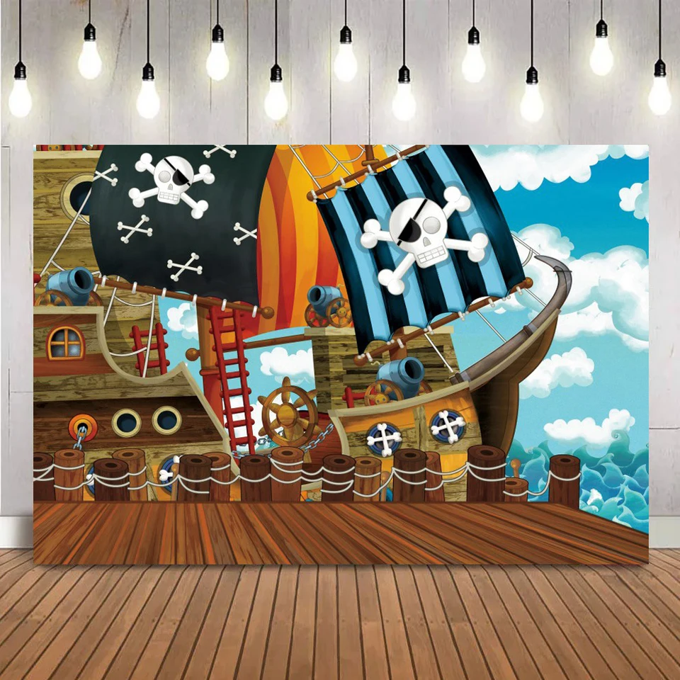 2 Banner Compleanno Personalizzati A Tema Pirata - Poster Mappa Del Tesoro Per Festa Bambini, Decorazioni Da Interno