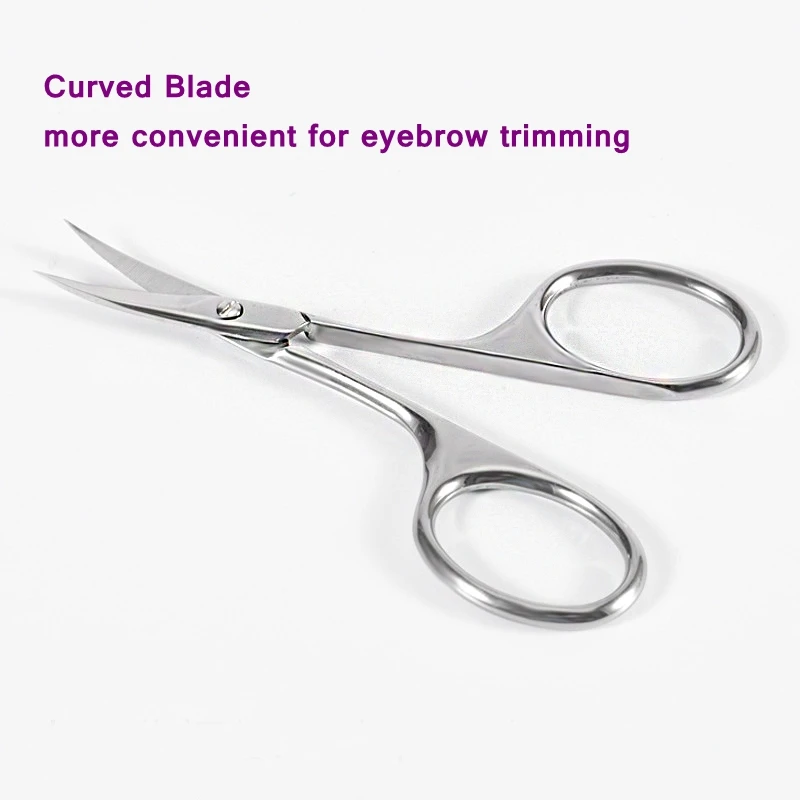 Curved Blade Eyebrow Scissors Professional Stainless Steel Precision Trimmer Eyebrow Eyelash Hair Remover Tool Nose Hair Scissor 2