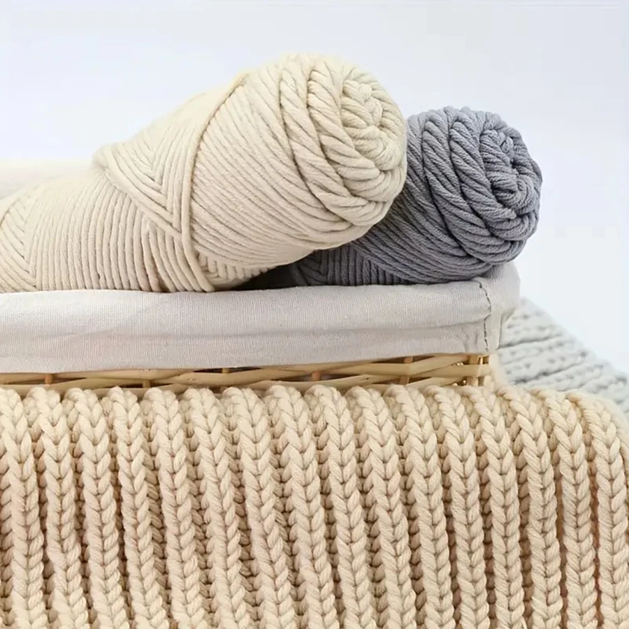 1Pc Lover Cotton Wool 8 Strands Wool Crochet Sweater Scarf Hat Thread DIY Blanket Thread Medium Thick Stick Needle Thread 100g Yarn 4