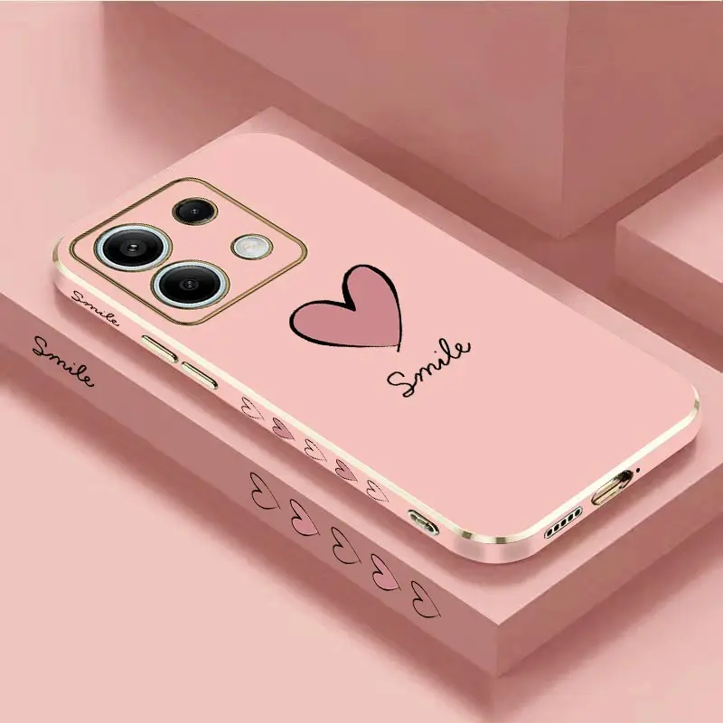 Luxurious Big Red Heart Plating Phone Case Cover