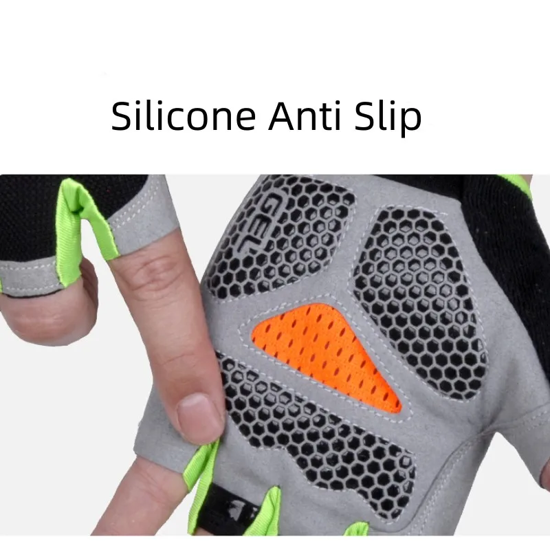 Cycling Gloves Anti-Slip Anti-sweat  Breathable Bicycle Motorcycle Gym Yoga Sport Training Men Women Half Finger Gloves 3