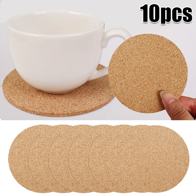 10/20pcs Non-Slip Cork Coasters Wooden Round Coffee Tea Cup Mat