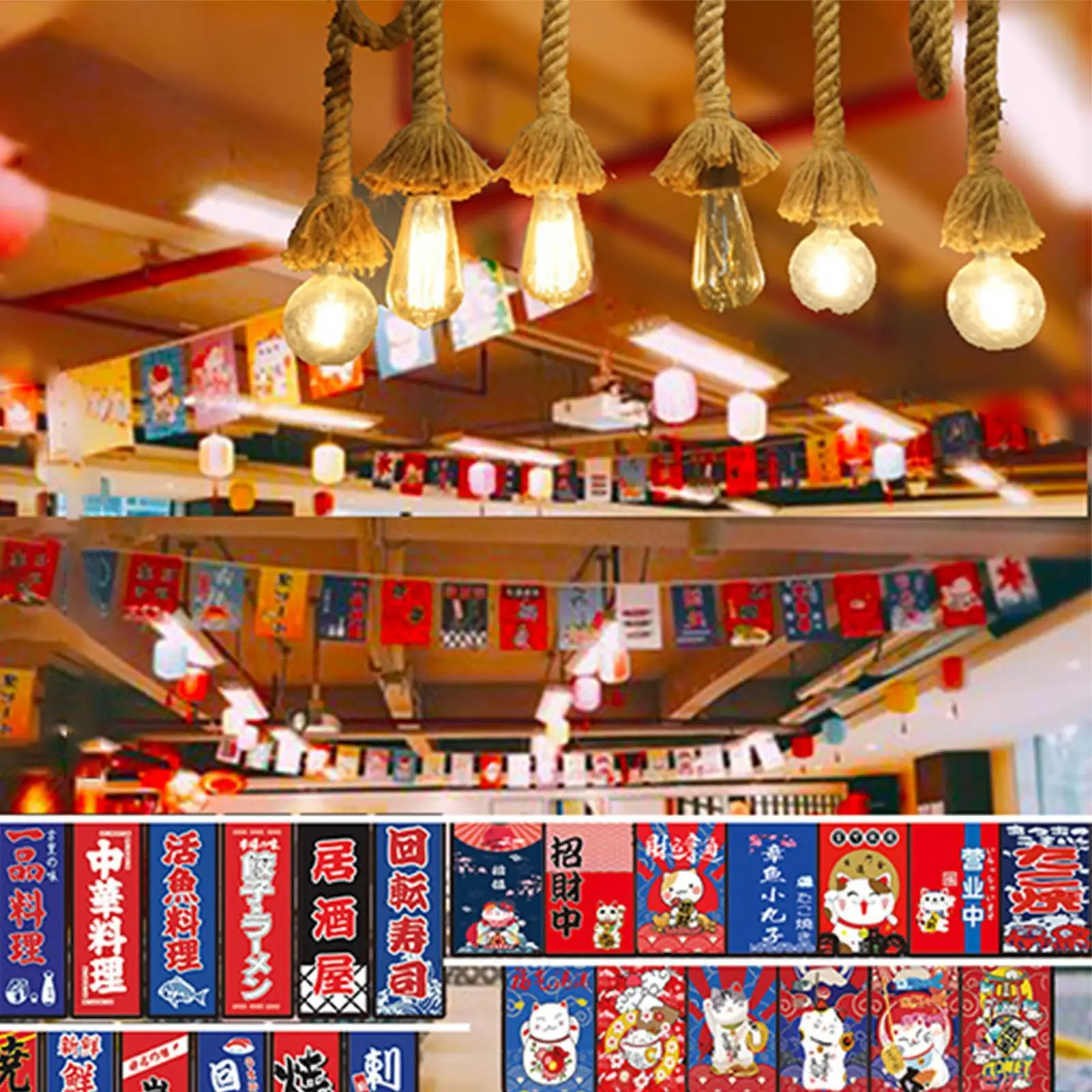 

Hanging Flags Creative Streamer Banners for Store Decor 2 Meters Food