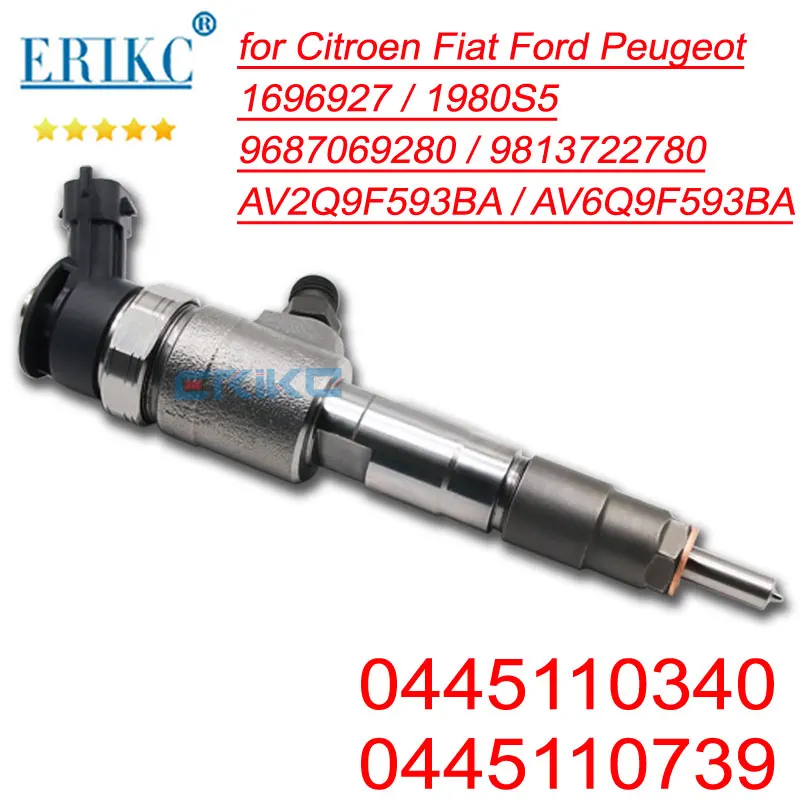 

0445110739 0445110340 дизельные детали инжектор 9687069280 1980S5 для Ford Peugeot Citroen Fiat 1,6 TDCI HDI AV2Q9F593BA AV6Q9F593BA