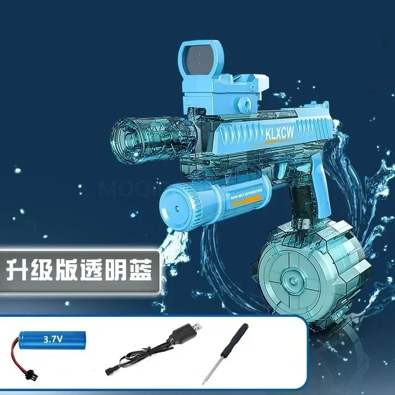 Automatic Burst Water Gun Toy With Double LED Electric Glock Shooting Water Pistol Beach Swimming Pool Toys for Boys Adult Gifts 5