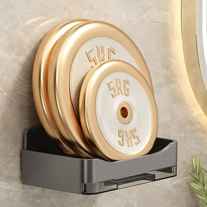 Bathroom Soap Holder Wall Mounted Double Drainage Dish Accessories