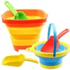 Beach Toys Kids Foldable Bucket Widely Use for Car Garden with Collapsible Shovel Rake Set Sand Molds Summer Outdoor for Kids 2