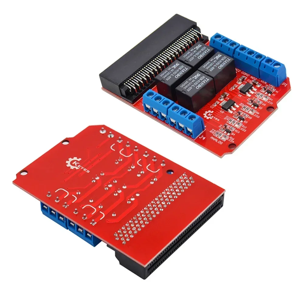 DIY Programming Educational Kids Micro:bit 4 Channel Relay Module Shield 5V High Trigger Class Teaching Microbit Expansion Board