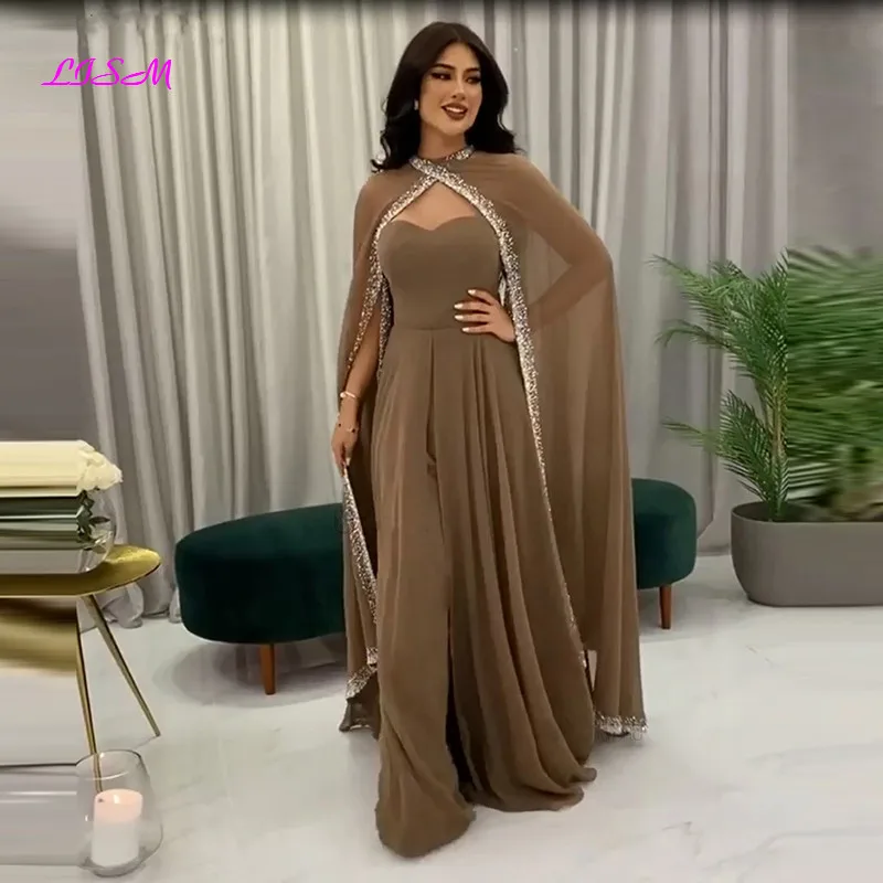 

Modern High Couture Evening Dresses 2022 A-Line Vestidos De Fiesta Sweetheart Chiffon Beading Robe Dubai Arabic Formal Prom Gown