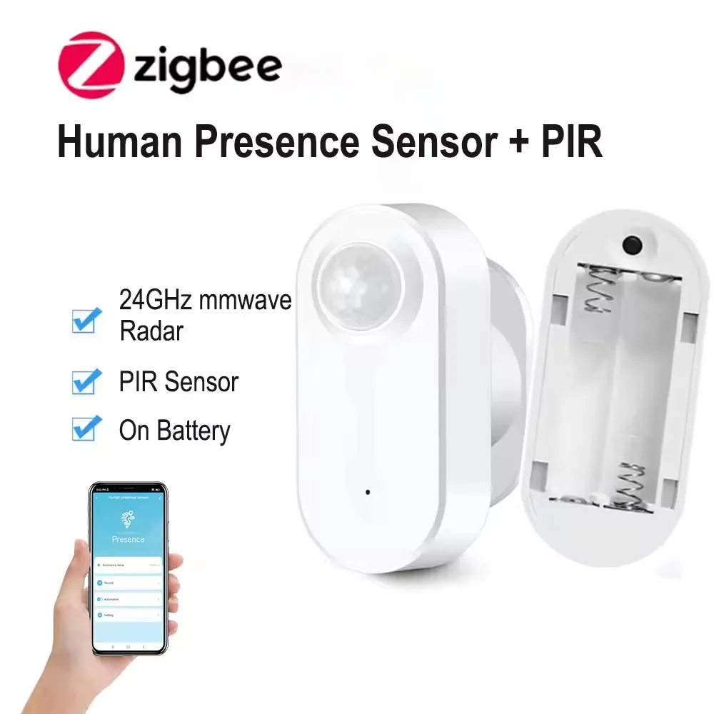 Zigbee Human Presence Detector 24G Luminance Distance Detection Smart PIR Motion Sensor Support Zigbee 2mqtt Home Assistant