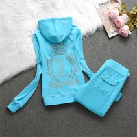 2025 Juicy Lovers marque mode printemps femmes costumes de sport rose bleu noir mince survêtements décontractés col à capuche vêtement de sport 4